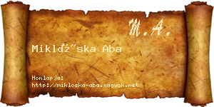 Miklóska Aba névjegykártya